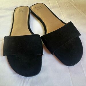 A New Day Black Slide Sandals - Size 8
